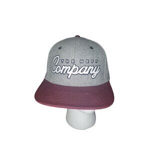 The Neff Company Snapback Hat Gray Maroon Casual Embroidered Logo‎ Textured Dad